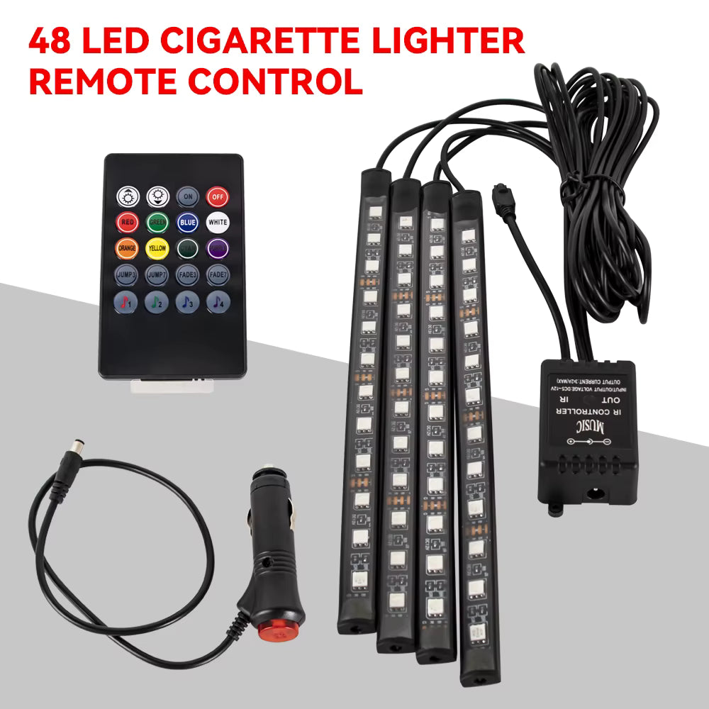 RGB Car Interior Ambient Light Strip – Music &amp; Remote Control