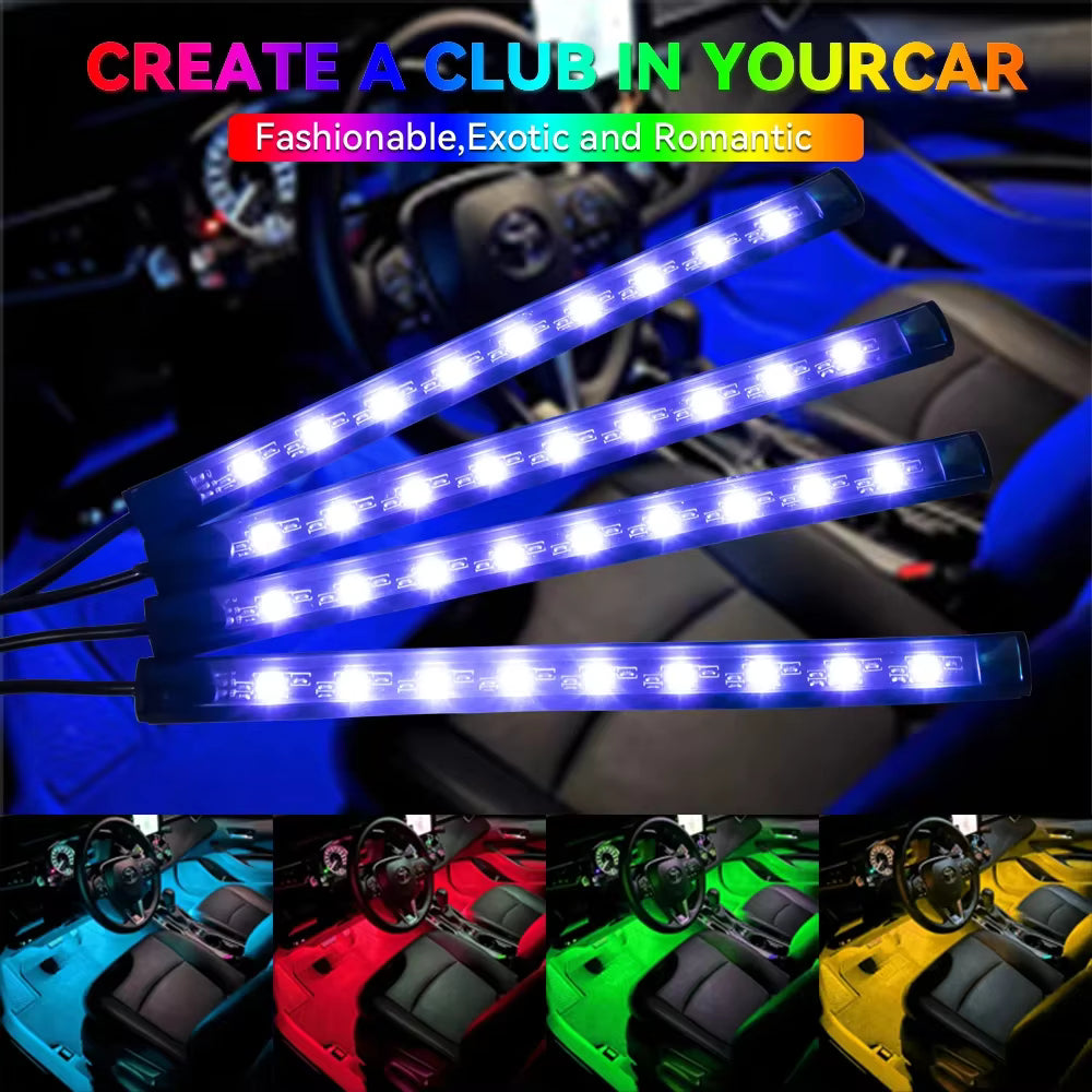 RGB Car Interior Ambient Light Strip – Music &amp; Remote Control