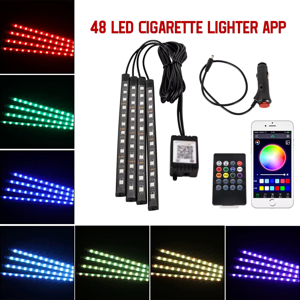 RGB Car Interior Ambient Light Strip – Music &amp; Remote Control