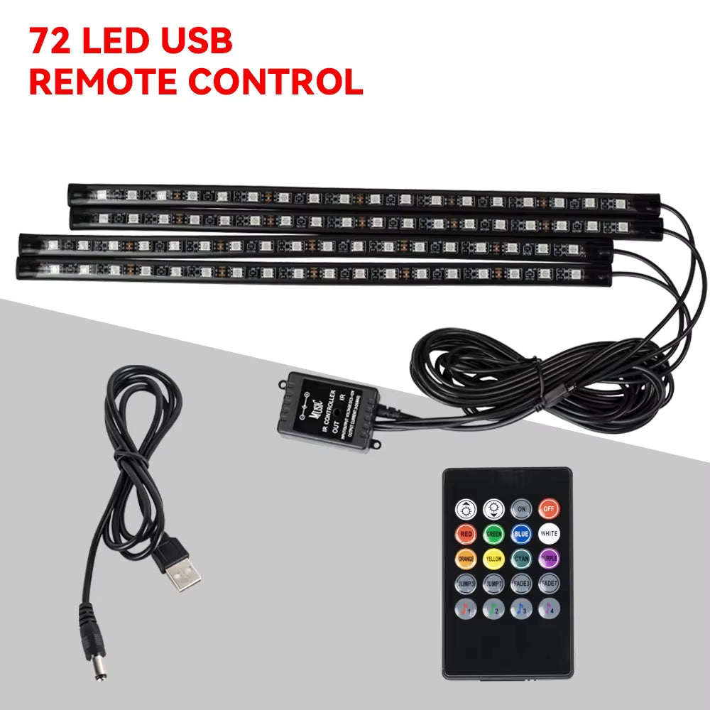 RGB Car Interior Ambient Light Strip – Music &amp; Remote Control
