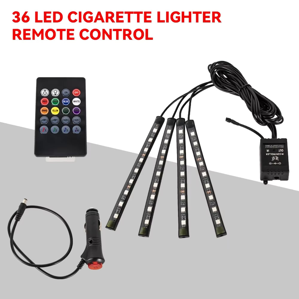 RGB Car Interior Ambient Light Strip – Music &amp; Remote Control