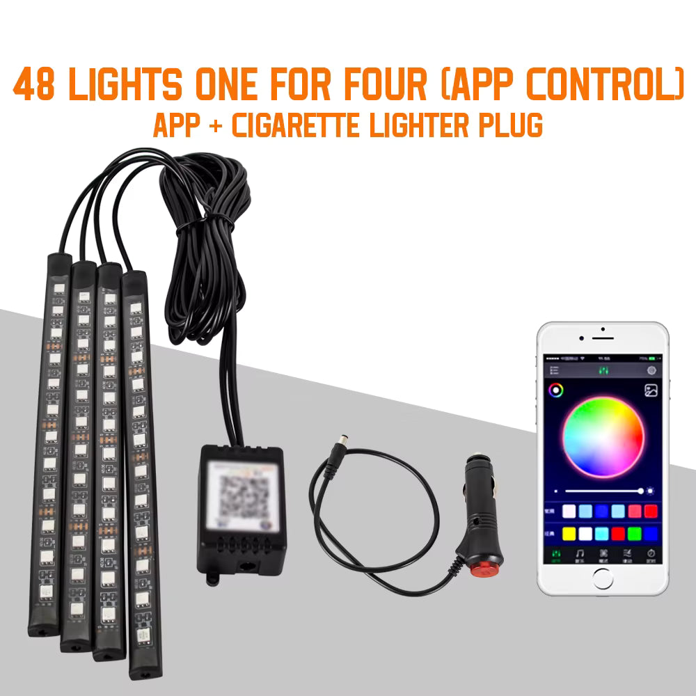 RGB Car Interior Ambient Light Strip – Music &amp; Remote Control
