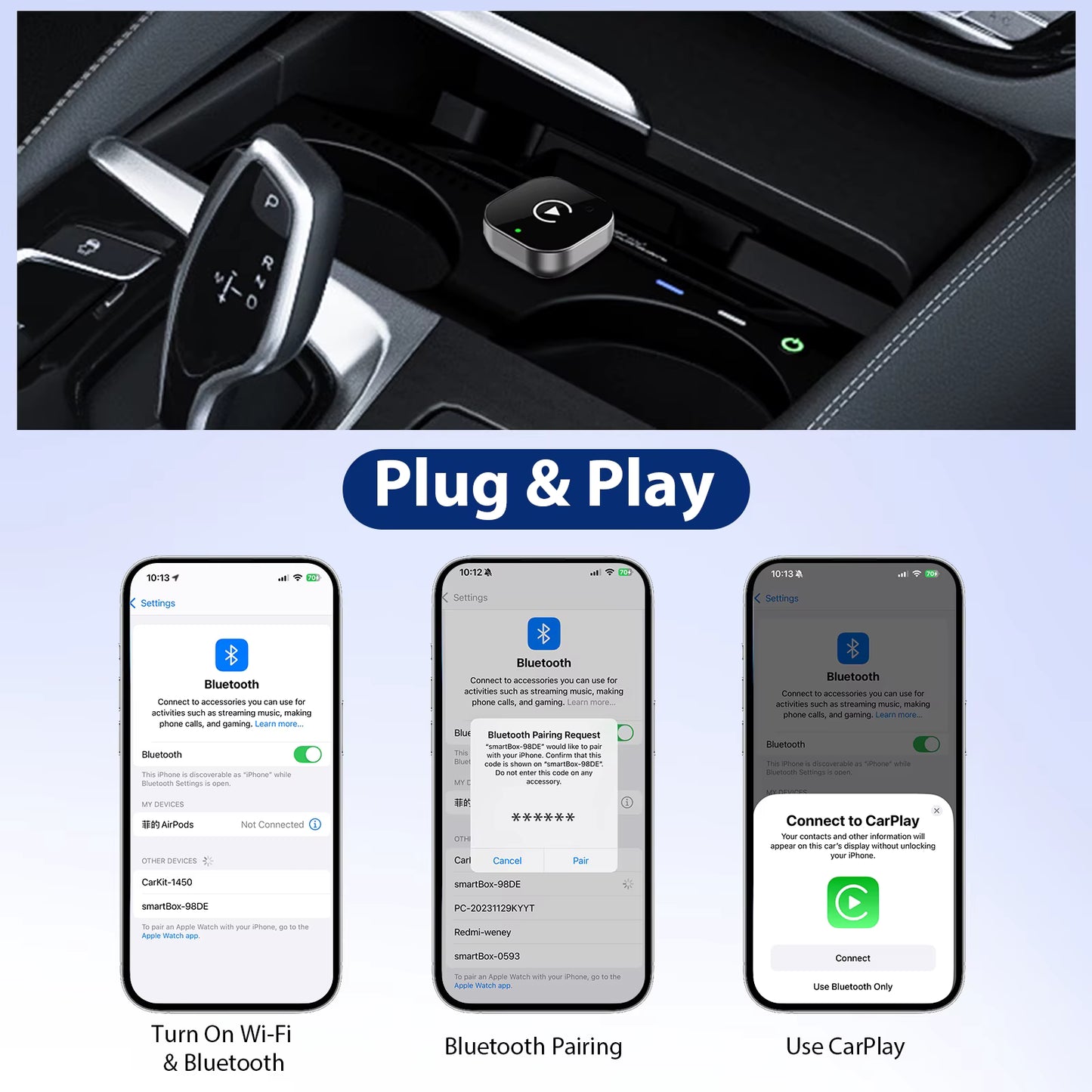 Wireless CarPlay Adapter – Convert Wired Apple CarPlay to Wireless