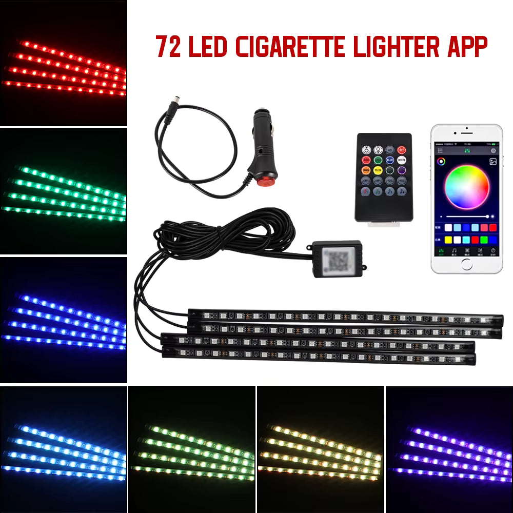 RGB Car Interior Ambient Light Strip – Music &amp; Remote Control