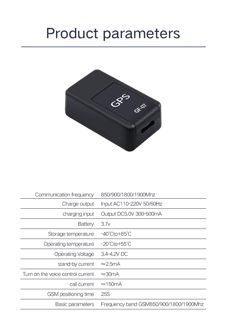 GF-07 Mini GPS Tracker – Magnetic Real-Time Vehicle & Asset Tracker 📍🚗