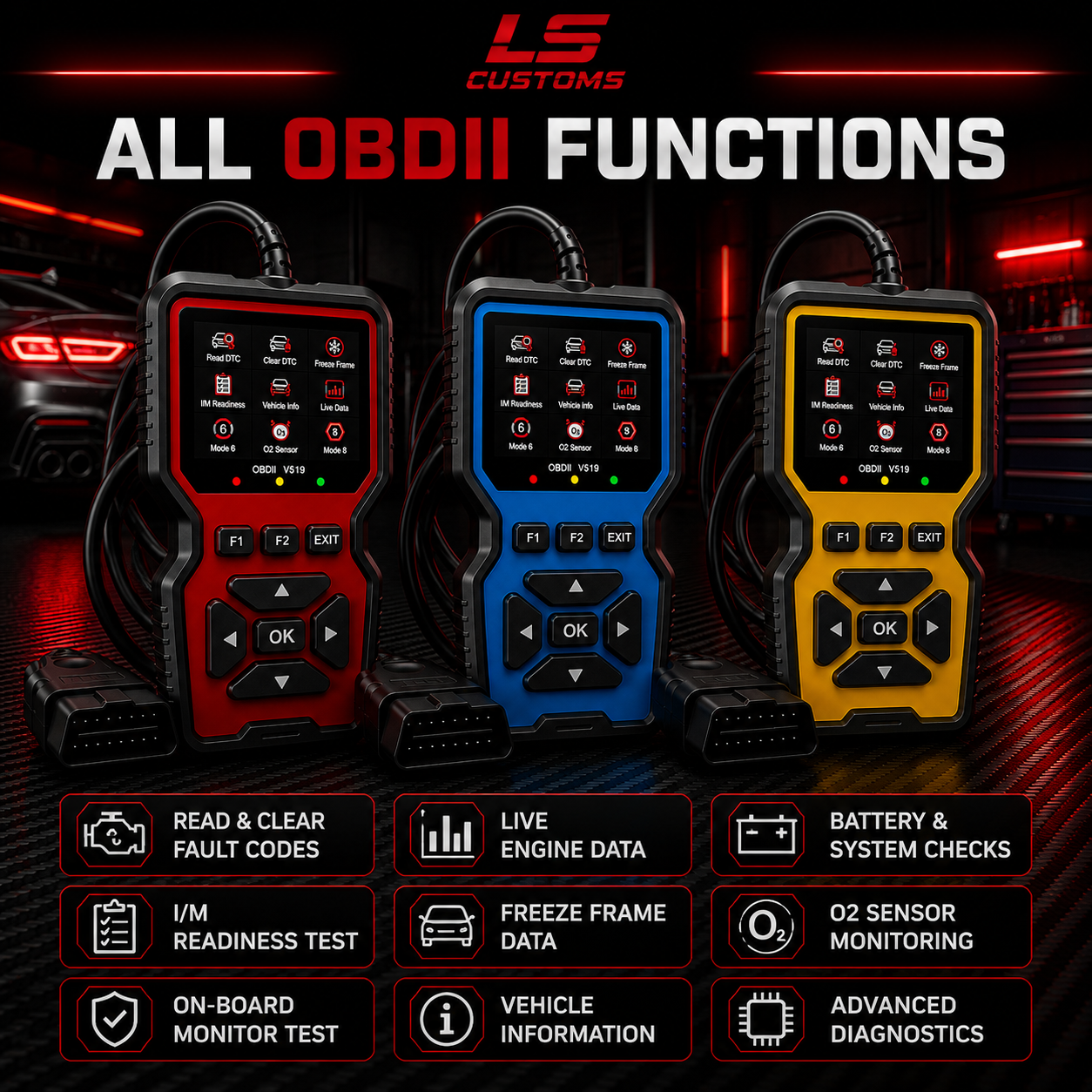 OBD2 Diagnostic Scanner – Check Engine &amp; Vehicle Health Tool